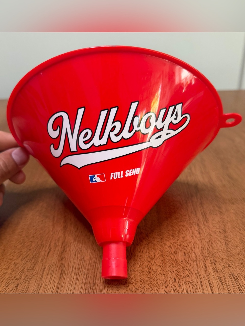 Nelk Boys - Full Send Beer Funnel | Red & White w/ MLB Style Logo | 8” Inches
